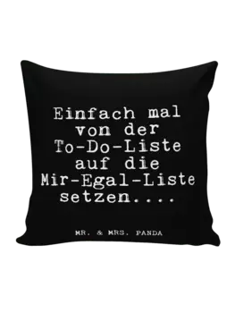 Подушка Mr & Mrs Panda 40x40 Einfach mal von der, черный