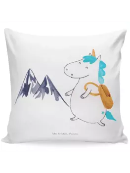 Подушка Mr & Mrs Panda 40x40 Einhorn Bergsteiger, белый