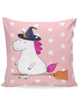 Подушка Mr & Mrs Panda 40x40 Einhorn Hexe, цвет rot pastell