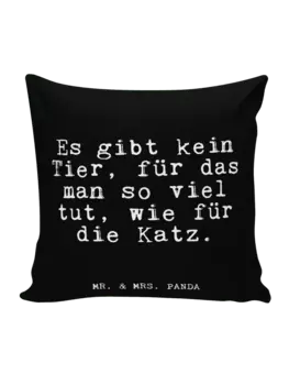 Подушка Mr & Mrs Panda 40x40 Es gibt kein Tier, черный
