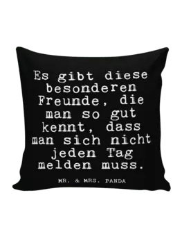 Подушка Mr & Mrs Panda 40x40 Es gibt diese besonderen, черный