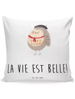 Подушка Mr & Mrs Panda 40x40 Eule Frankreich, белый