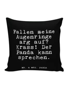 Подушка Mr & Mrs Panda 40x40 Fallen meine Augenringe arg mit, черный