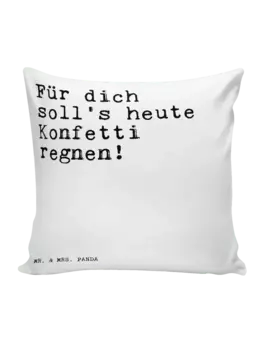 Подушка Mr & Mrs Panda 40x40 Fr dich solls heute, белый