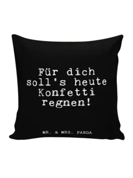 Подушка Mr & Mrs Panda 40x40 Fr dich solls heute, черный