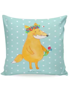 Подушка Mr & Mrs Panda 40x40 Fuchs Blumen, цвет trkis pastell