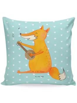 Подушка Mr & Mrs Panda 40x40 Fuchs Gitarre, цвет trkis pastell