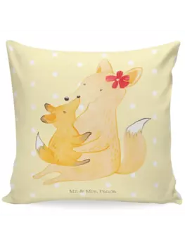 Подушка Mr & Mrs Panda 40x40 Fuchs Mama, пастельно-желтый