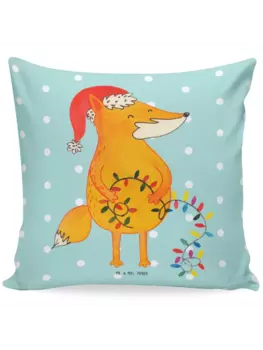 Подушка Mr & Mrs Panda 40x40 Fuchs Weihnachten, цвет trkis pastell