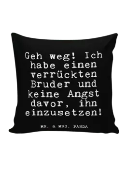 Подушка Mr & Mrs Panda 40x40 Geh weg! Ich habe, черный