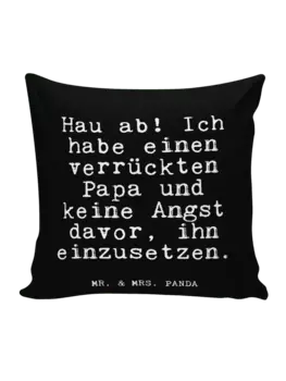 Подушка Mr & Mrs Panda 40x40 Hau ab! Ich habe, черный