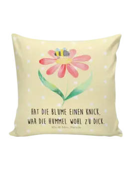 Подушка Mr & Mrs Panda 40x40 Hummel Blume, пастельно-желтый