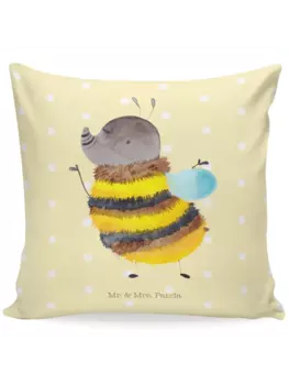 Подушка Mr & Mrs Panda 40x40 Hummel flauschig, пастельно-желтый