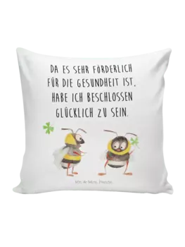 Подушка Mr & Mrs Panda 40x40 Hummeln Kleeblatt, белый