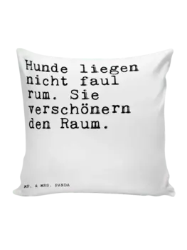 Подушка Mr & Mrs Panda 40x40 Hunde liegen nicht faul, белый