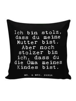 Подушка Mr & Mrs Panda 40x40 Ich bin stolz dass, черный