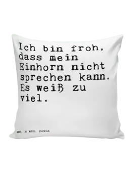 Подушка Mr & Mrs Panda 40x40 Ich bin froh dass, белый
