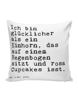 Подушка Mr & Mrs Panda 40x40 Ich bin glcklicher als, белый