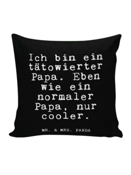 Подушка Mr & Mrs Panda 40x40 Ich bin ein ttowierter, черный