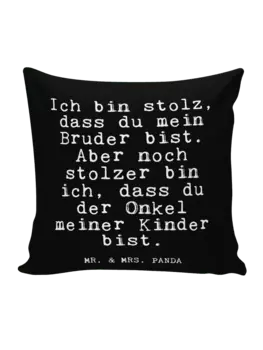 Подушка Mr & Mrs Panda 40x40 Ich bin stolz dass, черный