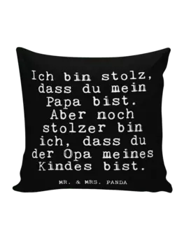 Подушка Mr & Mrs Panda 40x40 Ich bin stolz dass, черный