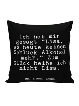 Подушка Mr & Mrs Panda 40x40 Ich hab mir gesagt, черный