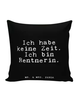 Подушка Mr & Mrs Panda 40x40 Ich habe keine Zeit, черный