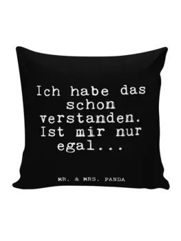 Подушка Mr & Mrs Panda 40x40 Ich habe das schon, черный