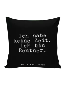 Подушка Mr & Mrs Panda 40x40 Ich habe keine Zeit, черный