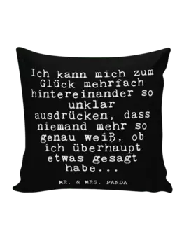 Подушка Mr & Mrs Panda 40x40 Ich kann mich zum, черный
