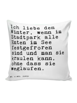 Подушка Mr & Mrs Panda 40x40 Ich liebe den Winter, белый