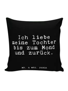Подушка Mr & Mrs Panda 40x40 Ich liebe meine Tochter, черный