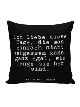 Подушка Mr & Mrs Panda 40x40 Ich liebe diese Tage, черный