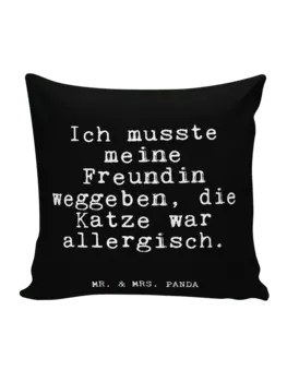 Подушка Mr & Mrs Panda 40x40 Ich musste meine Freundin, черный