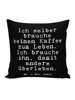 Подушка Mr & Mrs Panda 40x40 Ich selber brauche keinen, черный