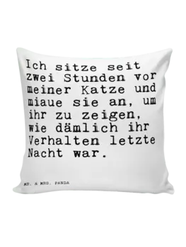 Подушка Mr & Mrs Panda 40x40 Ich sitze seit zwei, белый