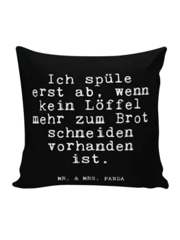 Подушка Mr & Mrs Panda 40x40 Ich sple erst ab, черный