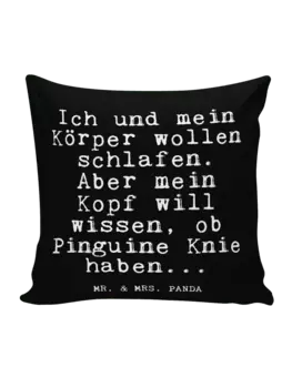 Подушка Mr & Mrs Panda 40x40 Ich und mein Krper, черный