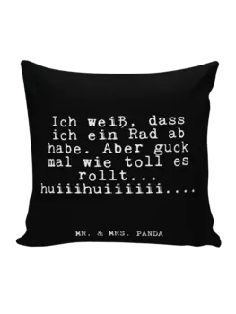 Подушка Mr & Mrs Panda 40x40 Ich wei dass ich, черный