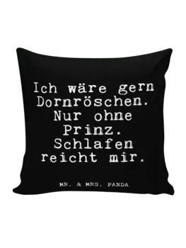 Подушка Mr & Mrs Panda 40x40 Ich wre gern Dornrschen, черный