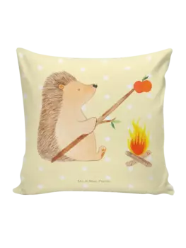 Подушка Mr & Mrs Panda 40x40 Igel Grillen, пастельно-желтый