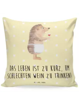 Подушка Mr & Mrs Panda 40x40 Igel Wein, пастельно-желтый