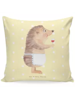 Подушка Mr & Mrs Panda 40x40 Igel Wein, пастельно-желтый