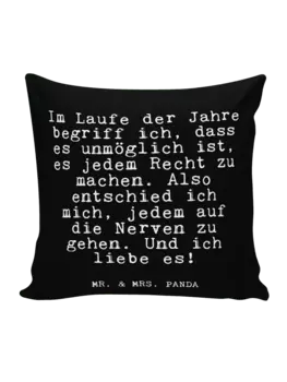 Подушка Mr & Mrs Panda 40x40 Im Laufe der Jahre, черный
