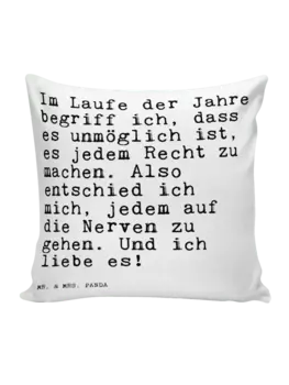 Подушка Mr & Mrs Panda 40x40 Im Laufe der Jahre, белый