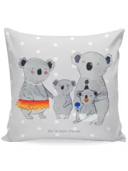 Подушка Mr & Mrs Panda 40x40 Koala Familie, пастельно-серый