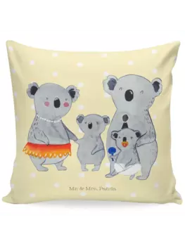 Подушка Mr & Mrs Panda 40x40 Koala Familie, пастельно-желтый