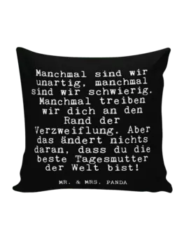 Подушка Mr & Mrs Panda 40x40 Manchmal sind wir unartig, черный