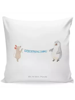 Подушка Mr & Mrs Panda 40x40 Maus Pinguin Geburtstag, белый