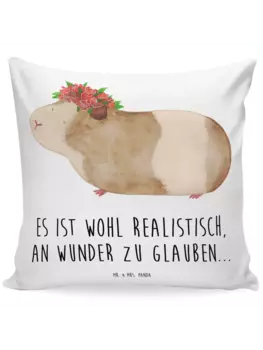 Подушка Mr & Mrs Panda 40x40 Meerschweinchen Weisheit, белый